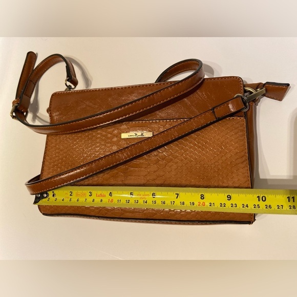 Women’s Simply Noelle Cognac faux leather crocodile pattern Crossbody Bag - Picture 9 of 16